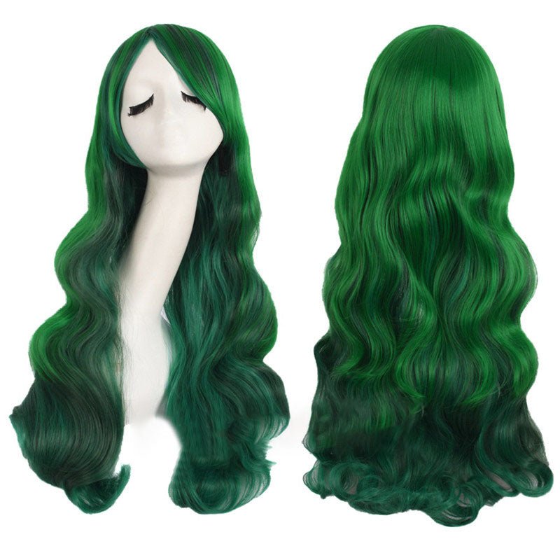 15 Colors Gradient Big Wave Long Curly Hair Cosplay Wigs - A - lemailwigs