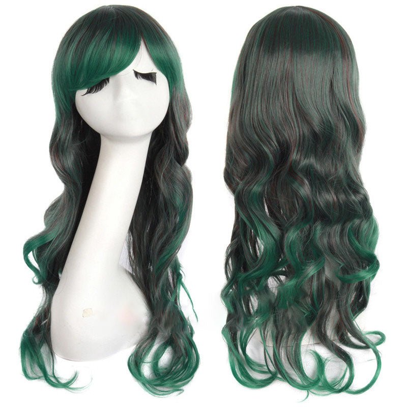 15 Colors Gradient Big Wave Long Curly Hair Cosplay Wigs - E - lemailwigs