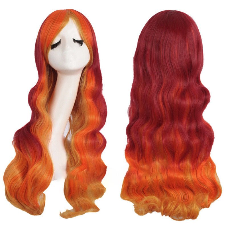 15 Colors Gradient Big Wave Long Curly Hair Cosplay Wigs - H - lemailwigs