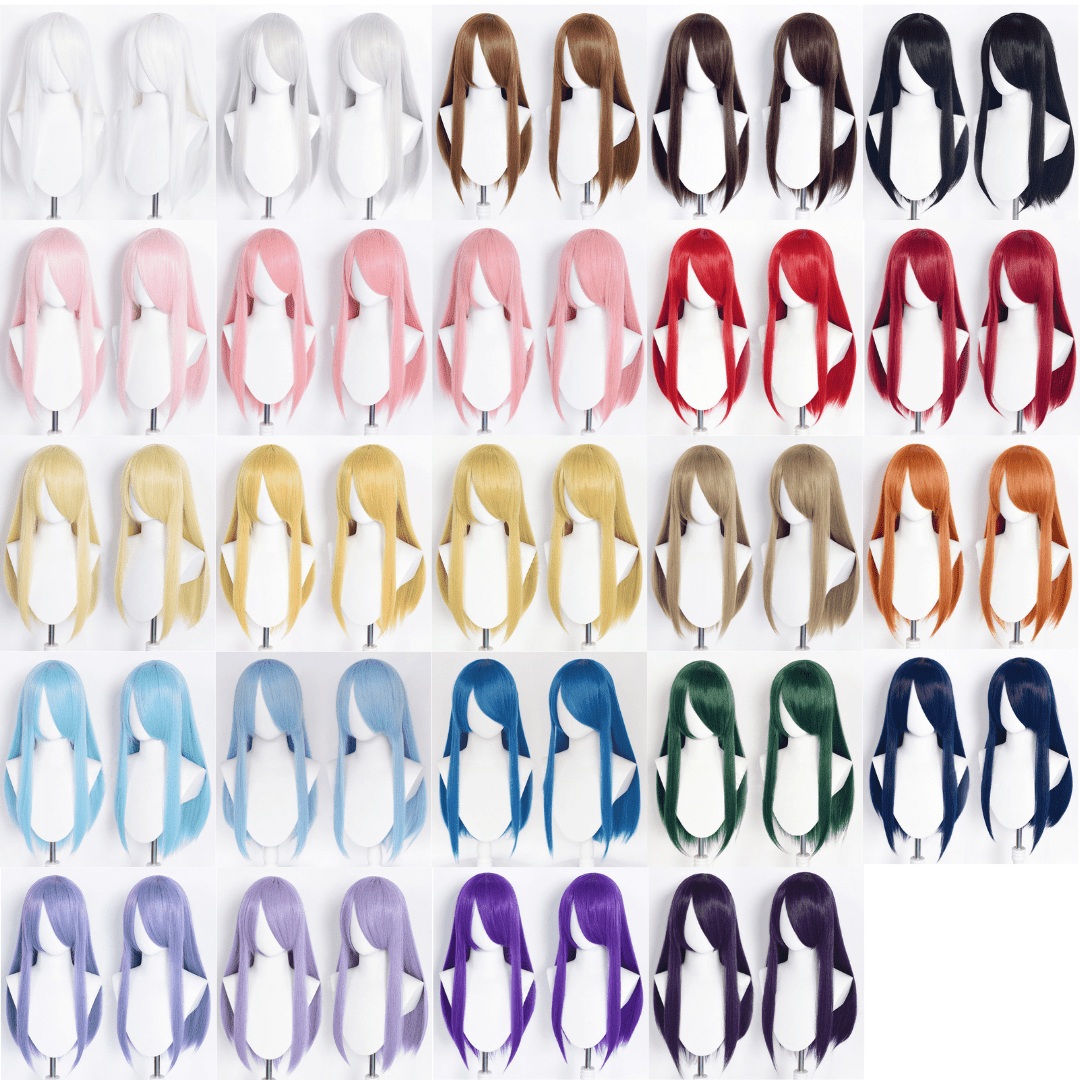 24 Colors 60cm Long Straight Colorful Basic Cosplay Wigs - lemailwigs