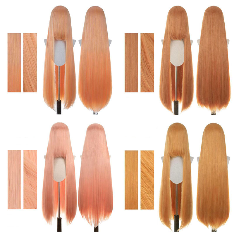 24 Colors Yellow Orange 100cm 32cm Basic Cosplay Wigs