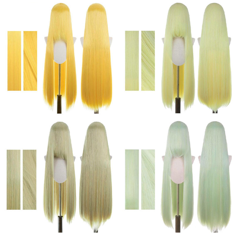 24 Colors Yellow Orange 100cm 32cm Basic Cosplay Wigs