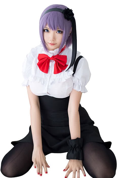 30cm Purple Dagashi Kashi Shidare Hotaru Short Cospaly Wigs - lemailwigs