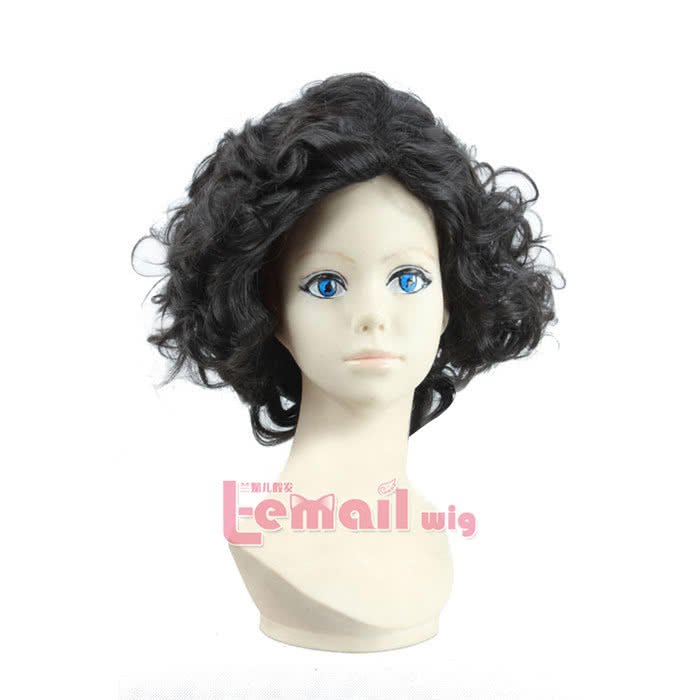 35cm Short John Snow Curly Black Cosplay Wigs - lemailwigs