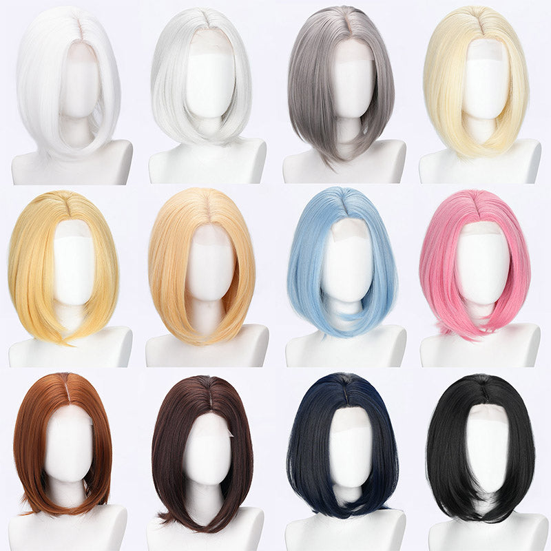 35cm Short Straight Multi-Color Lace Front Cosplay Wig
