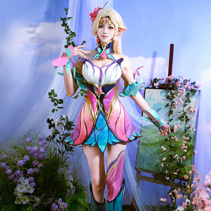 【48HR SHIP】L-email Wig LOL League Of Legends Faerie Court Lux Cosplay Costume