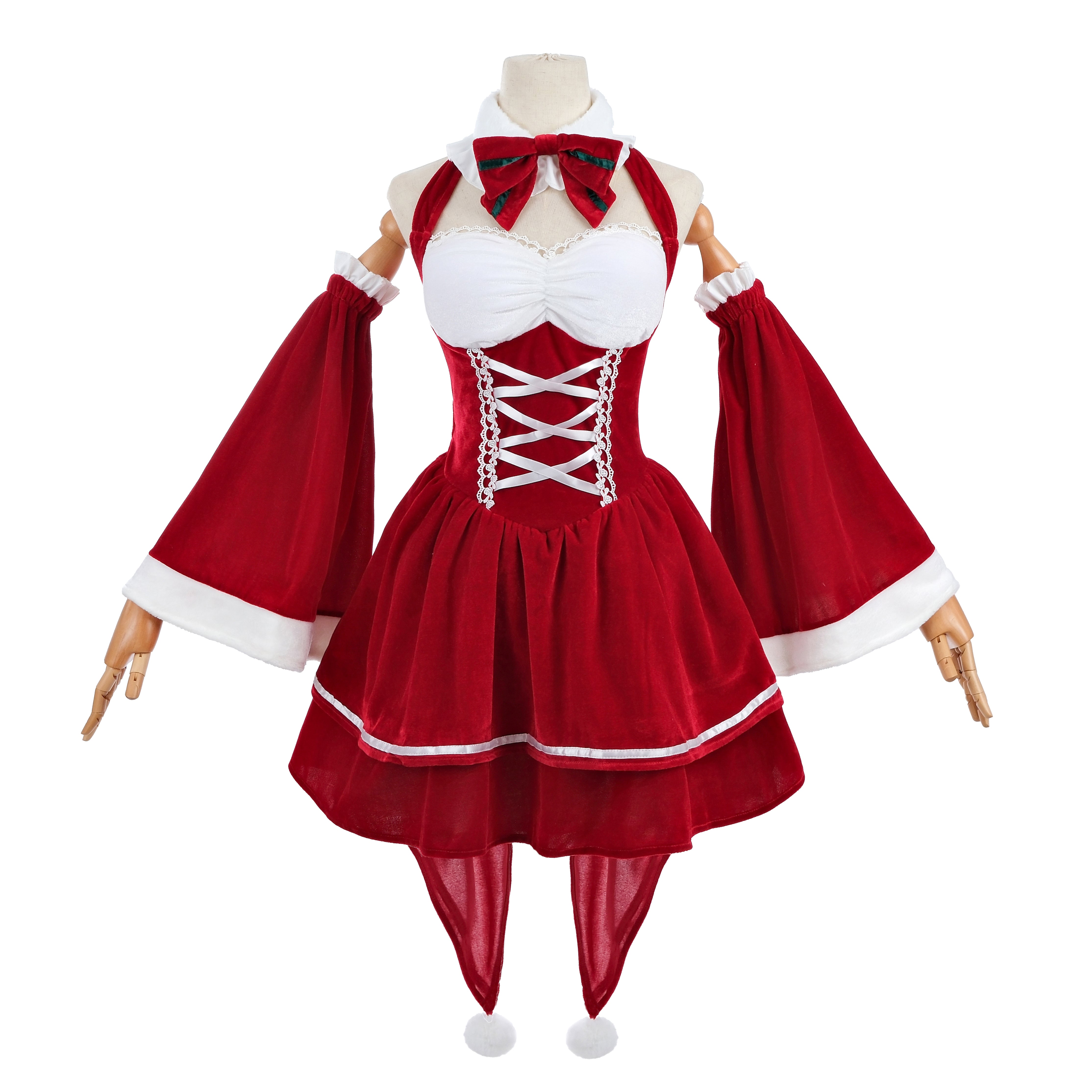 【48HR SHIP】L-email Wig Re: ZERO -Starting Life in Another World Rem Ram Fanart Christmas Cosplay Costume