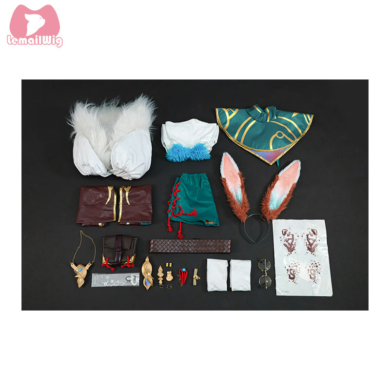 【48HR SHIP】 LOL League of Legends Aurora Christmas Cosplay Costume And Wig Kit