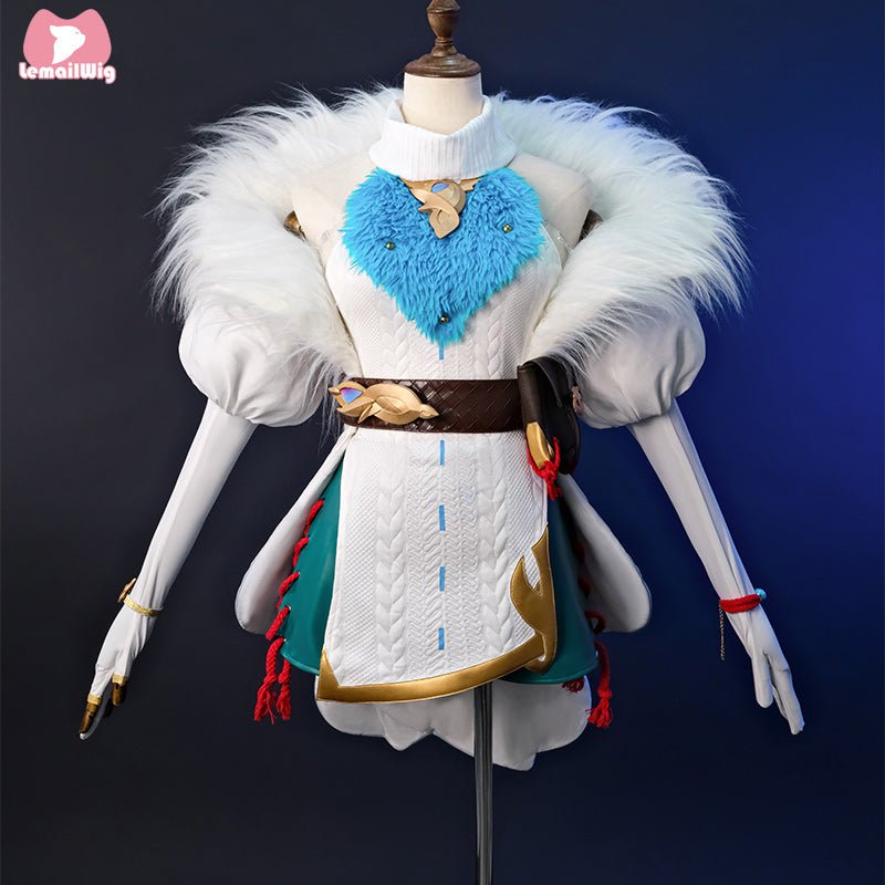 【48HR SHIP】 LOL League of Legends Aurora Christmas Cosplay Costume And Wig Kit - lemailwigs