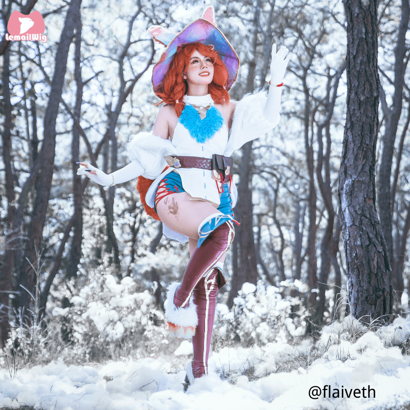 【48HR SHIP】 LOL League of Legends Aurora Christmas Cosplay Costume And Wig Kit - lemailwigs