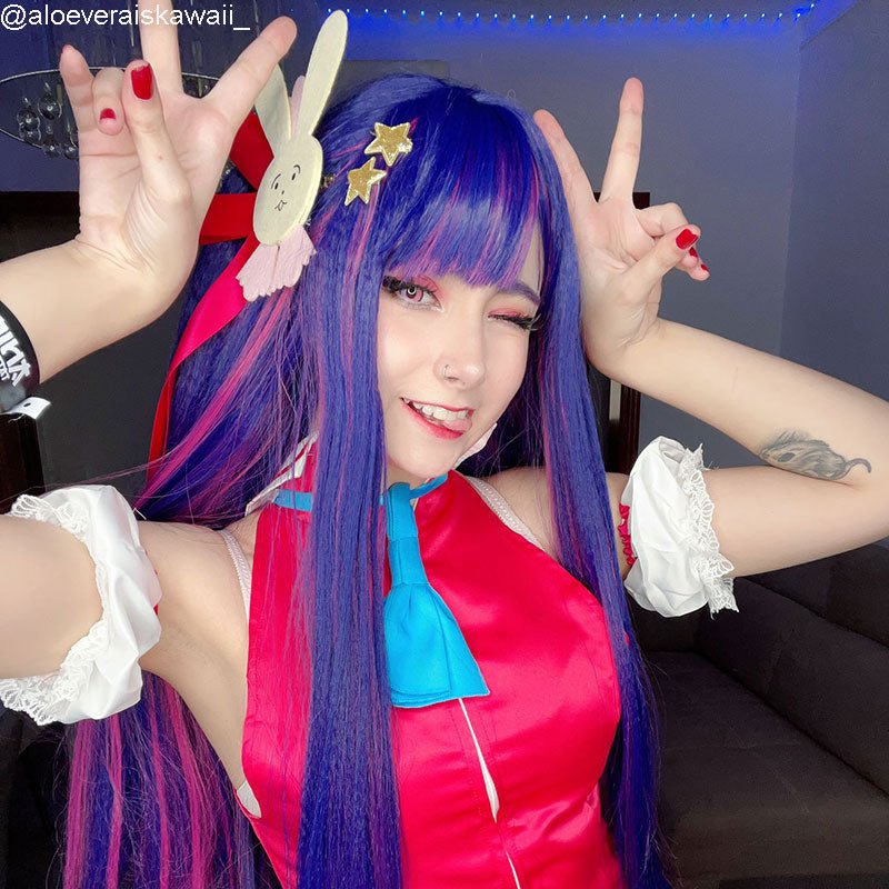 【48HR SHIP】 Oshi no Ko Hoshino Ai Purple Mixed Pink Cosplay Wig