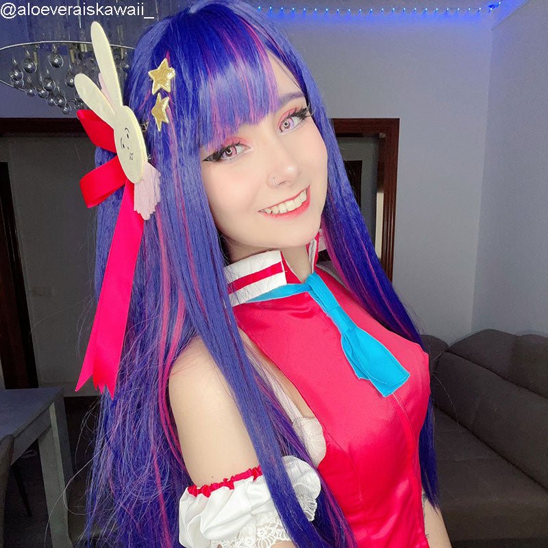 【48HR SHIP】 Oshi no Ko Hoshino Ai Purple Mixed Pink Cosplay Wig