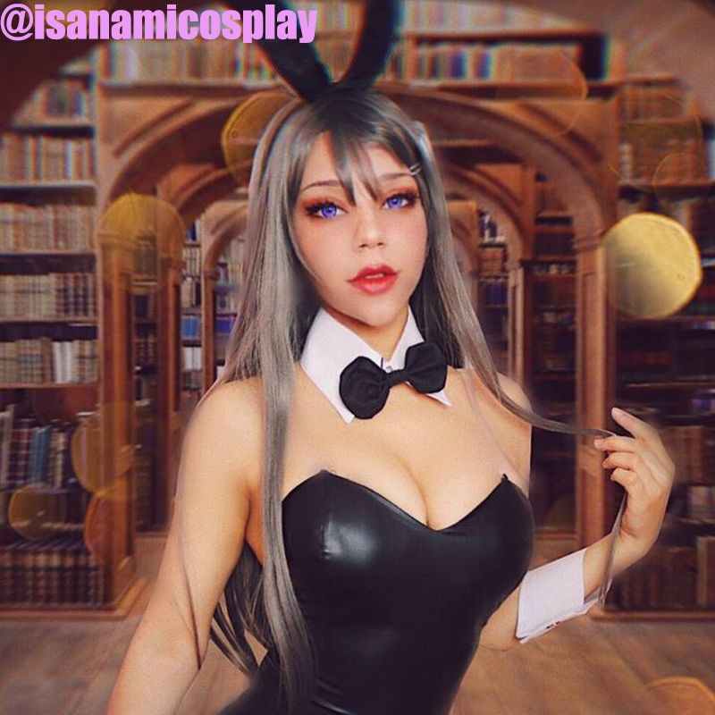 【48HR SHIP】Anime Seishun Buta Yarou wa Bunny Girl Senpai no Yume wo Minai Sakurajima Mai Dark Gray Cosplay Wigs - lemailwigs