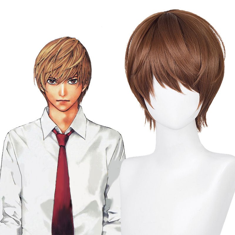 【48HR SHIP】Death Note Light Yagami Short Brown Halloween Cosplay Wig - lemailwigs