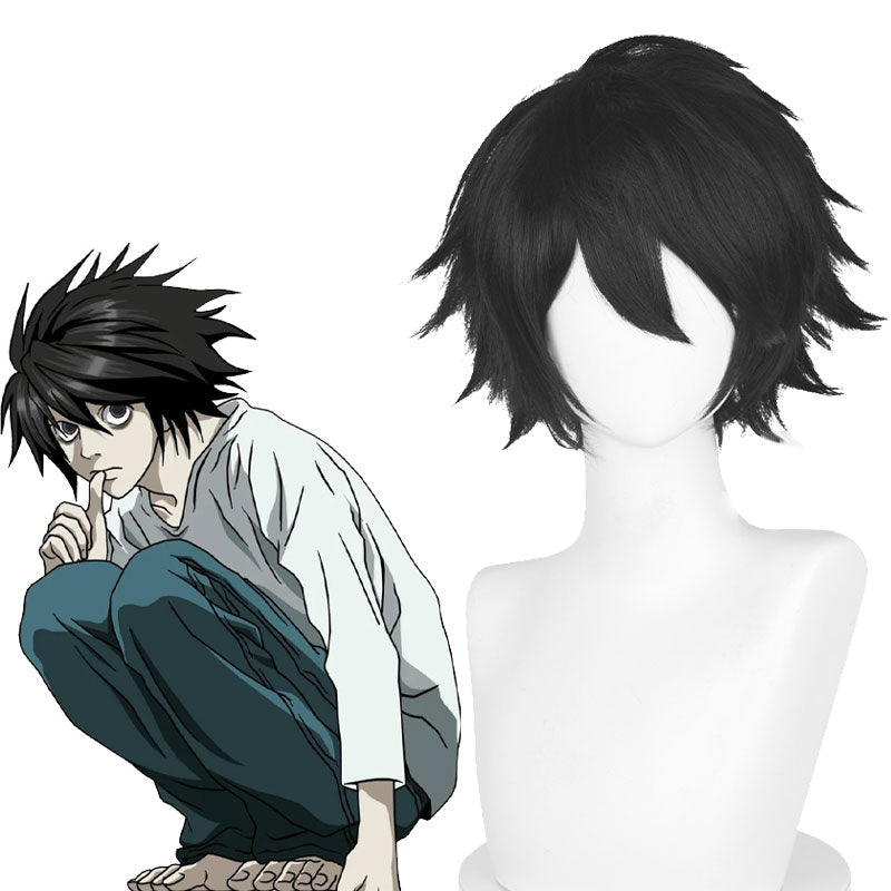 【48HR SHIP】Death Note L.Lawliet Short Black Halloween Cosplay Wig - lemailwigs