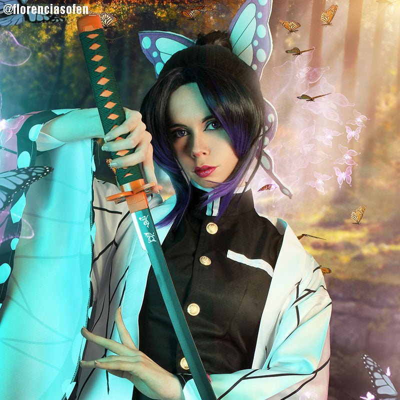 【48HR SHIP】Demon Slayer / Kimetsu no Yaiba Kocho Shinobu Short Gradient Color Cosplay Wigs - lemailwigs