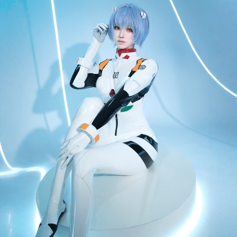 【48HR SHIP】L - email Wig Anime EVA Ayanami Rei Bodysuit Combat Cosplay Costume - lemailwigs