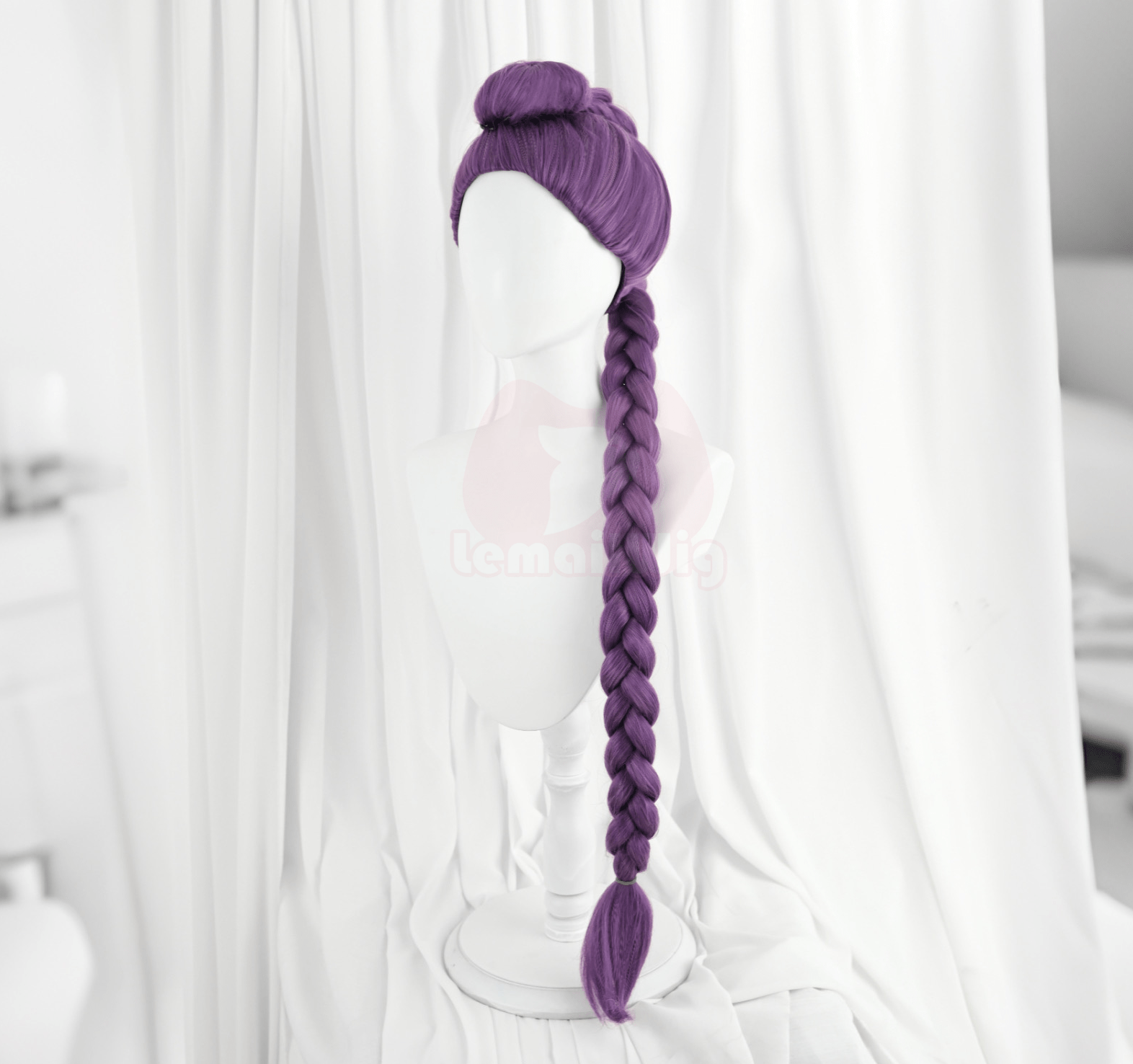 【48HR SHIP】L - email Wig Anime Movie Kpop Demon Hunter Songs Rumi Purple 100cm Long Braid Stage Cosplay Wig Group Idol - lemailwigs