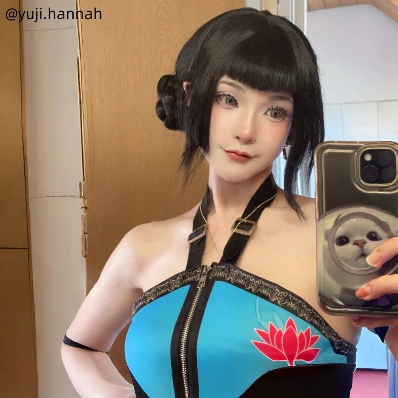 【48HR SHIP】L - email Wig Anime Movie Kpop Demon Hunter Zoey Short Black Hair Double Buns Stage Cosplay Wig Group Idol - lemailwigs