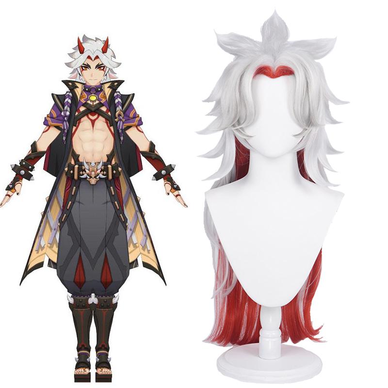 【48HR SHIP】L - email Wig Genshin Impact Arataki Itto Cosplay Costume And Wig - lemailwigs