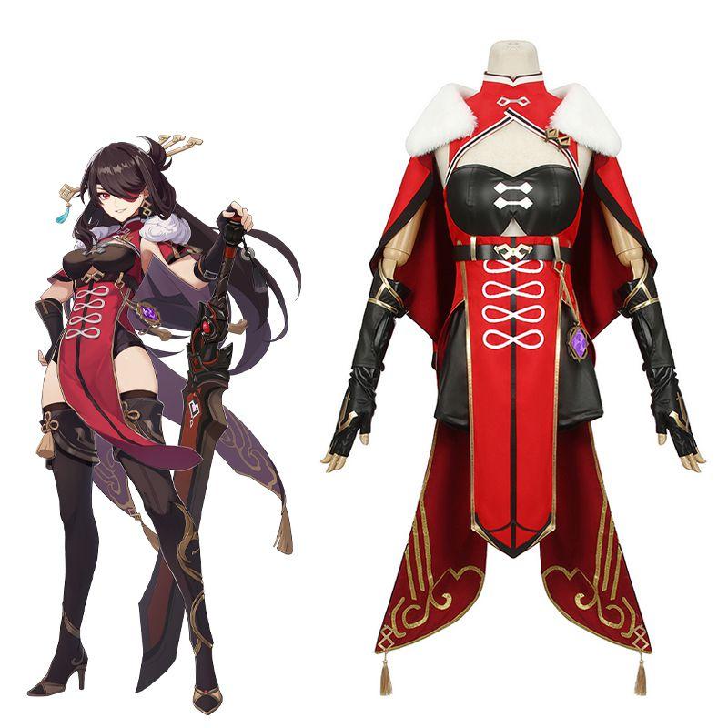 【48HR SHIP】L - email Wig Genshin Impact Beidou Dress Cosplay Costume - lemailwigs