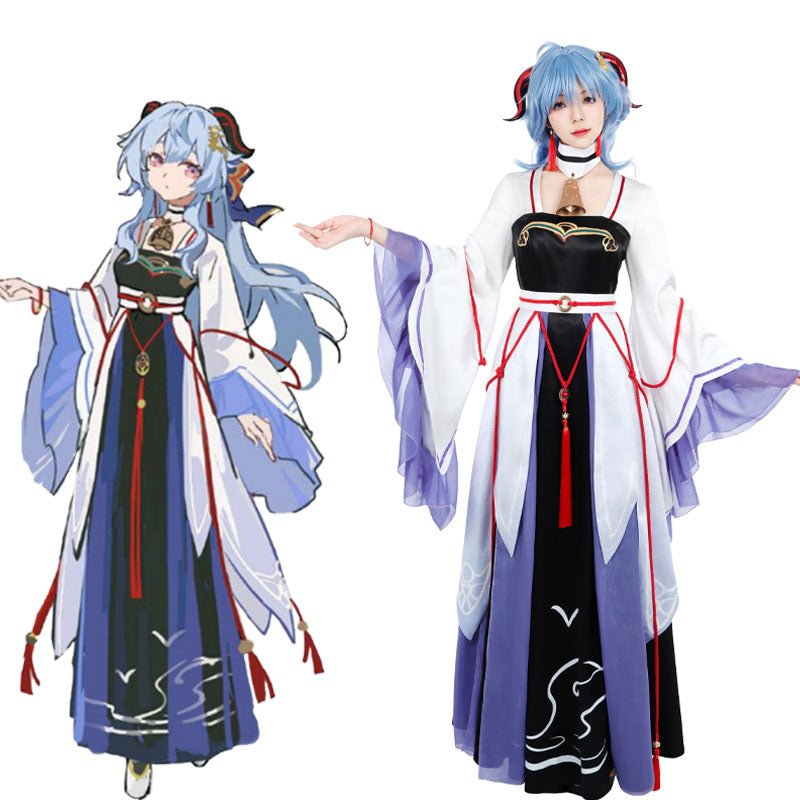 【48HR SHIP】L - email Wig Genshin Impact Ganyu Hanfu Cosplay Costume - lemailwigs