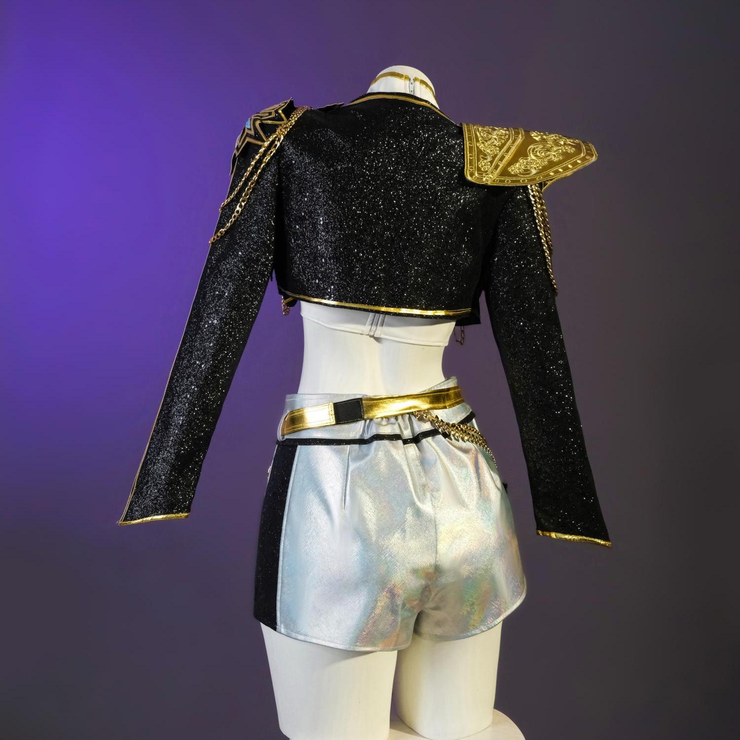 【48HR SHIP】L - email Wig Huntrix Kpop Demon Hunter Rumi Black Golden Cosplay Full Set - lemailwigs