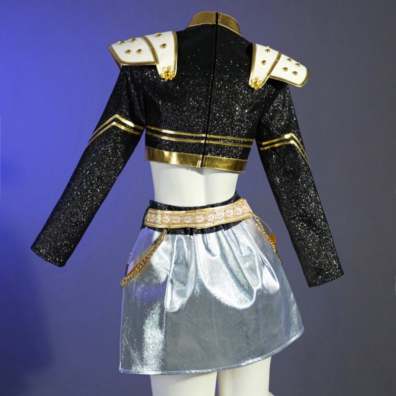 【48HR SHIP】L - email Wig Huntrix Kpop Demon Hunter Zoey Golden Black Cosplay Costume And Wig Full Set - lemailwigs