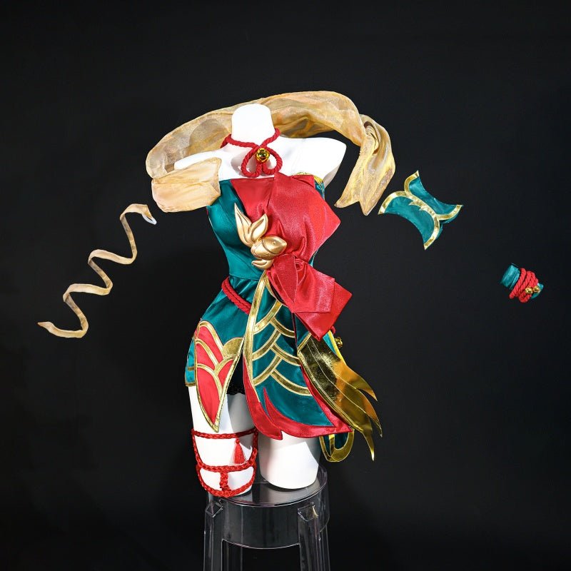 L - email Wig League of Legends After Hours Spirit Blossom Springs Ahri Cosplay Costume And Wig Full Set - lemailwigs