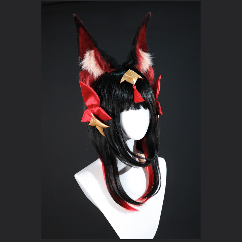 L - email Wig League of Legends After Hours Spirit Blossom Springs Ahri Cosplay Costume And Wig Full Set - lemailwigs