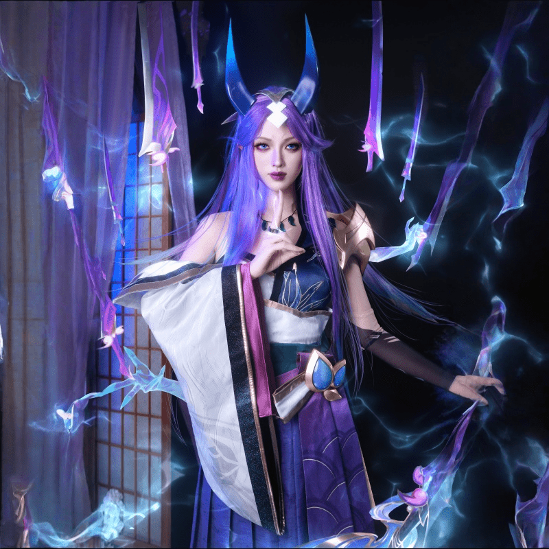 【48HR SHIP】L - email Wig League of Legends Spirit Blossom Irelia Cosplay Costume - lemailwigs