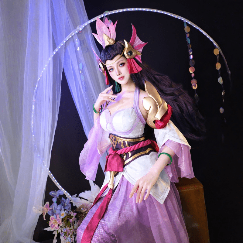 【48HR SHIP】L - email Wig League of Legends Splendid Staff Nami Cosplay Costume - lemailwigs