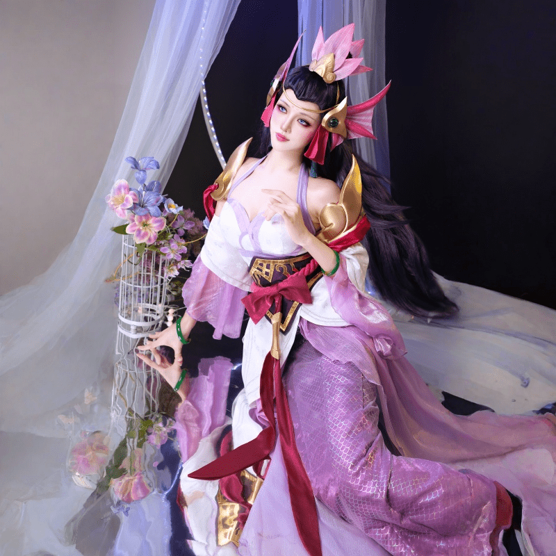 【48HR SHIP】L - email Wig League of Legends Splendid Staff Nami Cosplay Costume - lemailwigs