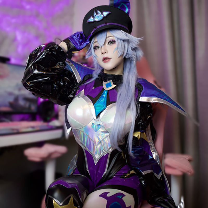 【48HR SHIP】L - email Wig LOL Battle Bat Xayah Cosplay Costume Costume - lemailwigs