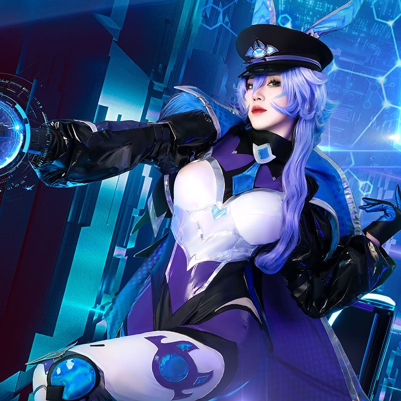 【48HR SHIP】L - email Wig LOL Battle Bat Xayah Cosplay Costume Costume - lemailwigs