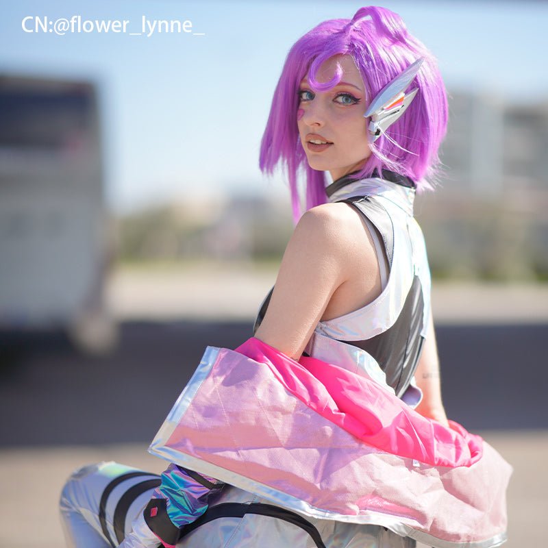 【48HR SHIP】L - email Wig LOL Battle Dove Seraphine Cosplay Costume - lemailwigs