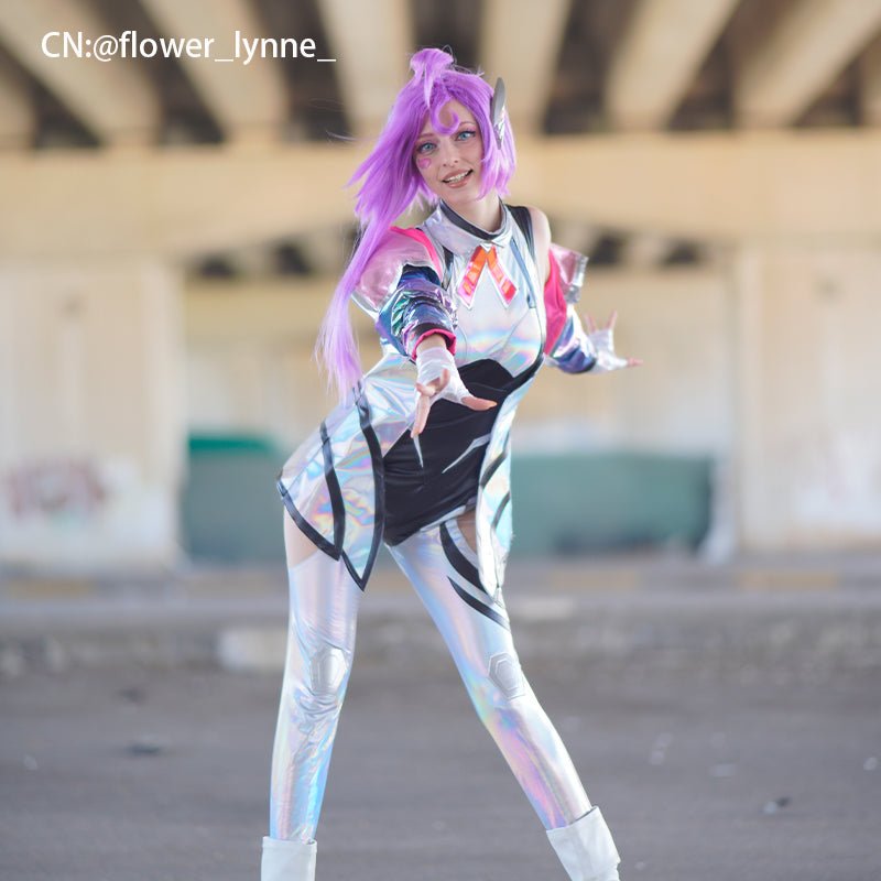 【48HR SHIP】L - email Wig LOL Battle Dove Seraphine Cosplay Costume - lemailwigs