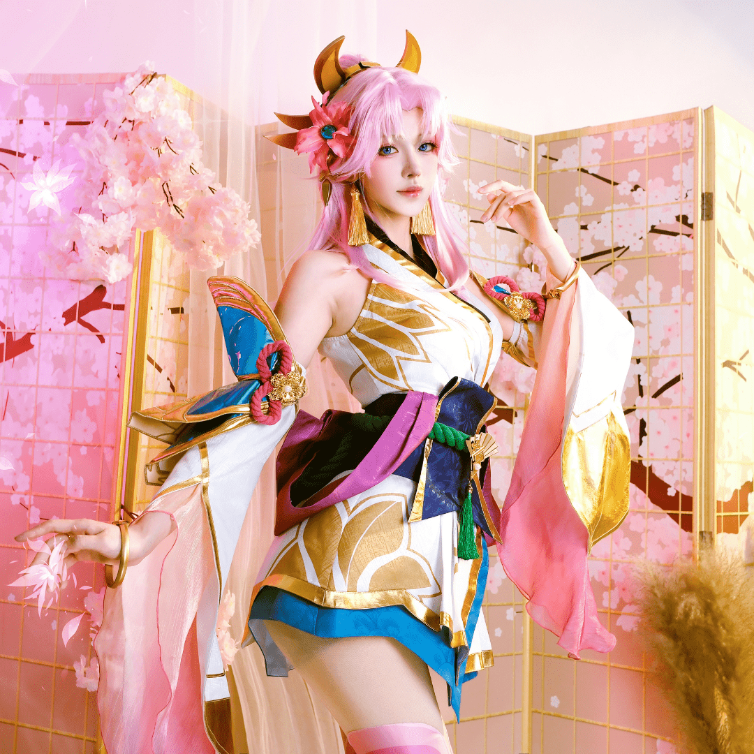 【48HR SHIP】L - email Wig Prestige Spirit Blossom Lux Cosplay Costume LOL Outfit - lemailwigs