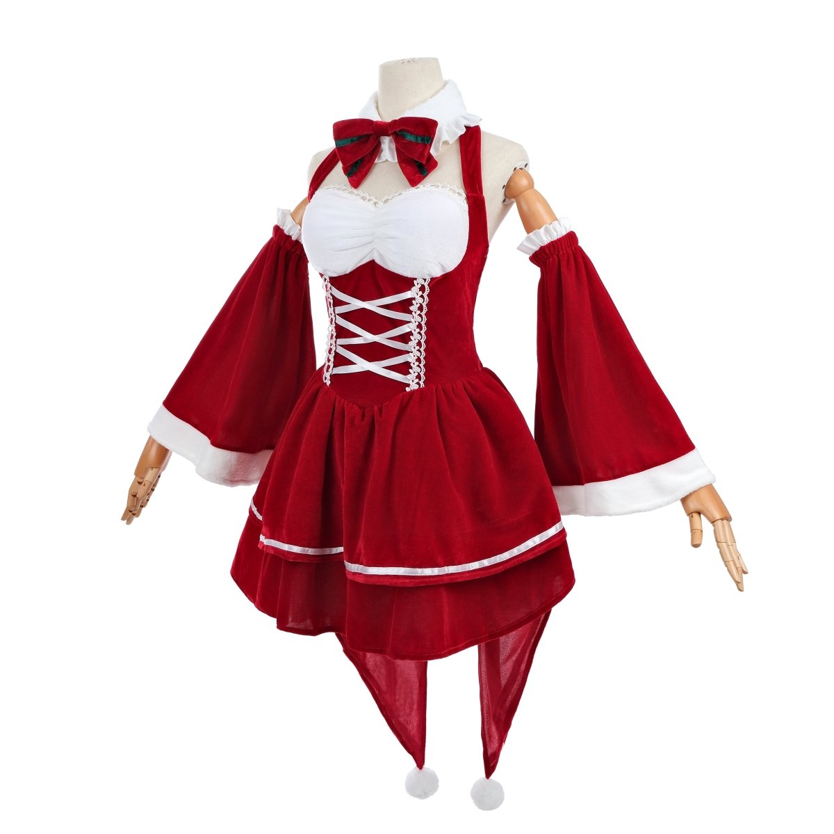 【48HR SHIP】L - email Wig Re: ZERO - Starting Life in Another World Rem Ram Fanart Christmas Cosplay Costume - lemailwigs