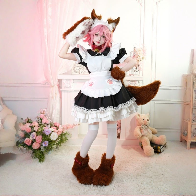 【48HR SHIP】L - email Wig Tamamo Cat Cosplay Costume And Wig Full Set - lemailwigs