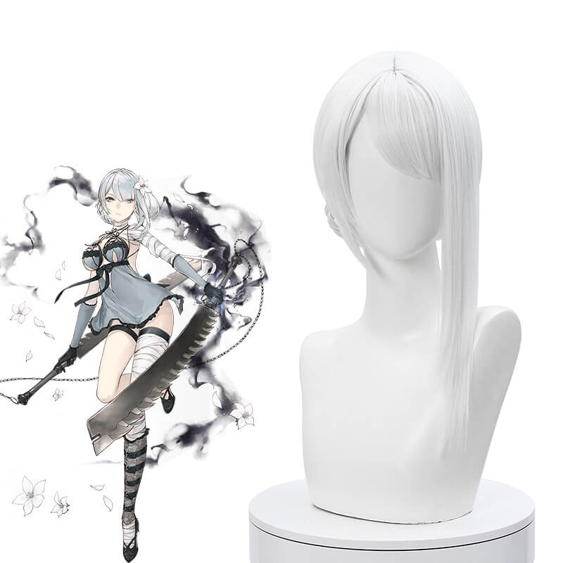 【48HR SHIP】Nier Automata RepliCant Kaine Silver Gray Braid Cosplay Wig - lemailwigs