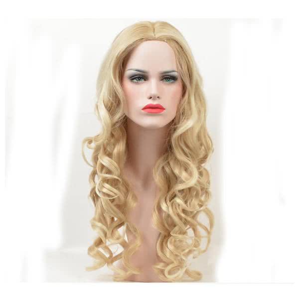 60cm Long Blonde Women Hair Curly Sweet Fashion Cosplay Wigs - lemailwigs