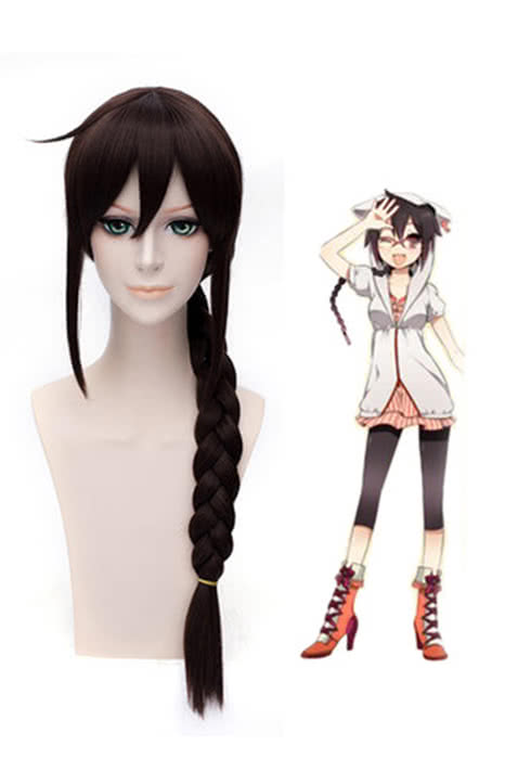 60cm Long Dark Brown DuRaRaRa!!Orihara Mairu Braid Women Wigs - lemailwigs