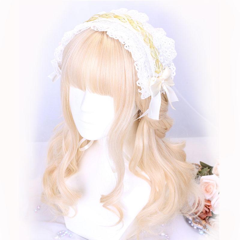 65cm Lolita Medium Long Blonde Long Curly Princess Wigs - lemailwigs