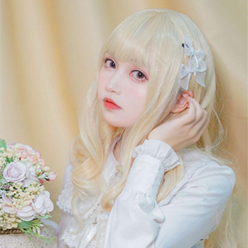 65cm Lolita Medium Long Blonde Long Curly Princess Wigs - lemailwigs