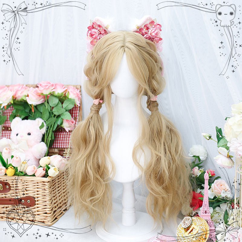 70cm Cute Long Curly Blonde Lolita Wig - lemailwigs