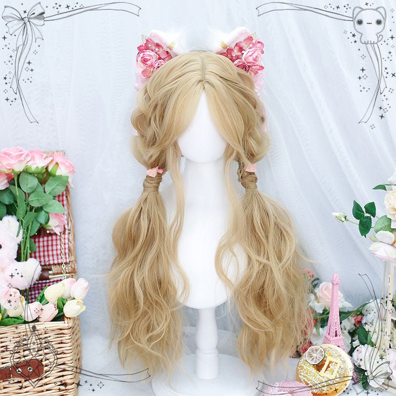 70cm Cute Long Curly Blonde Lolita Wig - lemailwigs