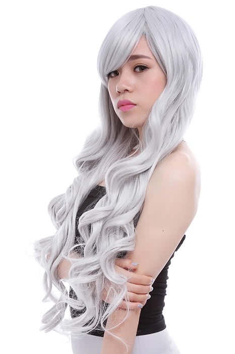 80cm Long Silver Curly Sweet Women Fashion Hair Wigs CW201C - lemailwigs