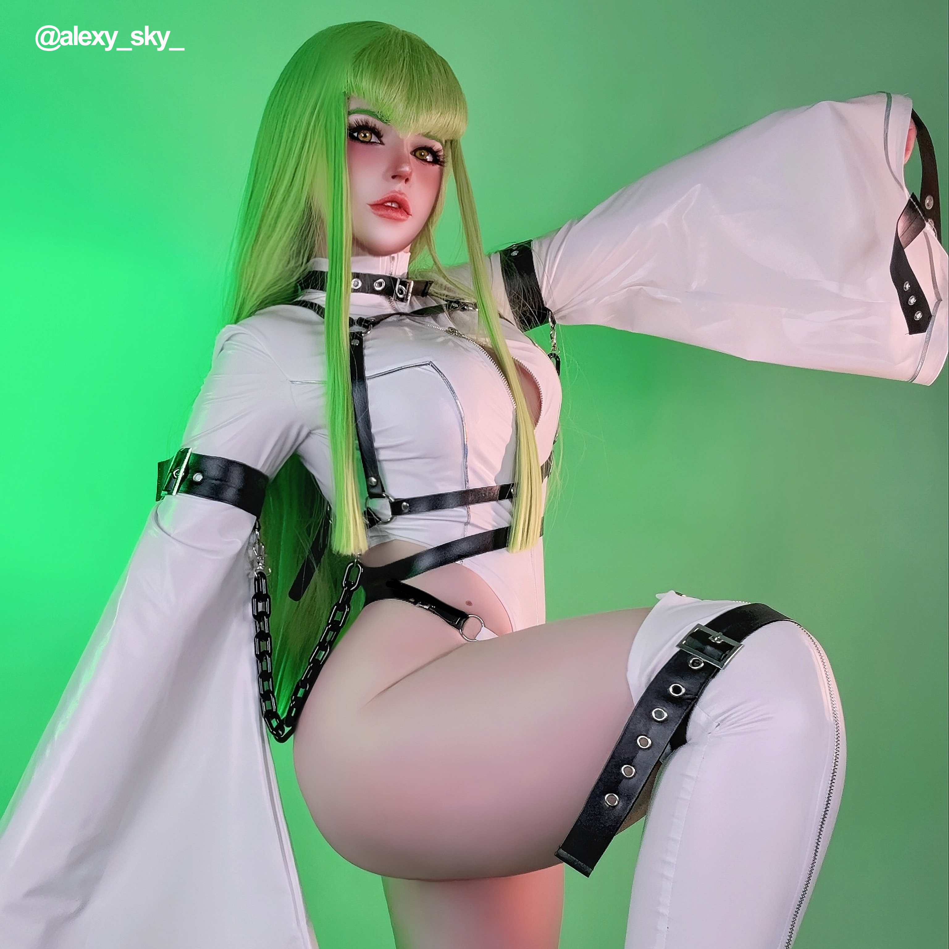 Code Geass C.C. Long Light Green Cosplay Wig