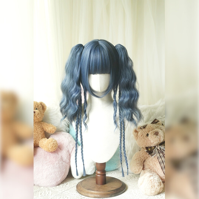 Haze Blue Rave Wig - Icy Mermaid Braids for Neon Parties & Dystopian Fashion